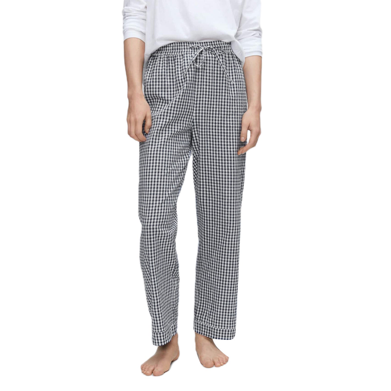 Weithose Damen mit Vichy-Karomuster und elastischem Bund – Colette