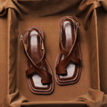 Sandalen Damen mit überkreuzten Riemen und Slingback-Schnalle – Floriana