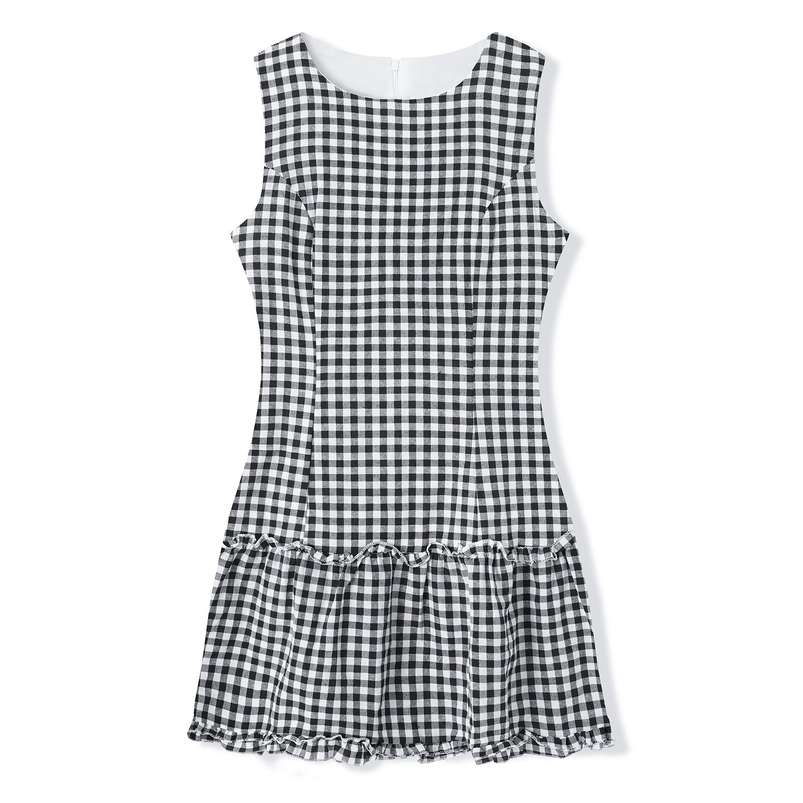 Minikleid Damen mit Polka-Dot-Print und Rüschensaum – Dotilde