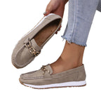 Loafer Damen mit Golddetail und Ziersteppung in Lederoptik – Allegra