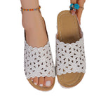 Keilsandalen Damen mit Blumen-Cutout und Peeptoe – Floriana