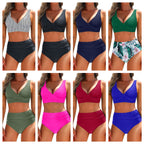 Bikini-Set Damen mit Wickel-Oberteil und High-Waist-Hose – Leonara