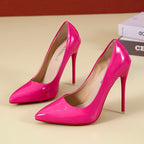 Pumps Damen mit Stilettoabsatz und spitzer Zehenpartie in Lackoptik – Viviana