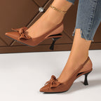 Slingback-Pumps Damen mit Schleifendetail und Kitten Heel – Léonie