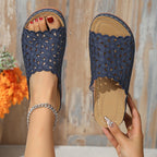 Keilsandalen Damen mit Blumen-Cutout und Peeptoe – Floriana