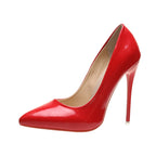 Pumps Damen mit Stilettoabsatz und spitzer Zehenpartie in Lackoptik – Viviana