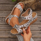 Keilsandalen Damen mit Blumen-Print und Klettverschluss – Marisol