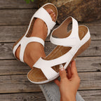 Keilsandalen Damen mit Blumen-Print und Klettverschluss – Marisol