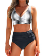 Bikini-Set Damen mit Wickel-Oberteil und High-Waist-Hose – Leonara
