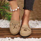 Loafer Damen mit Quastendetail und Ziersteppung in Wildlederoptik – Brunella