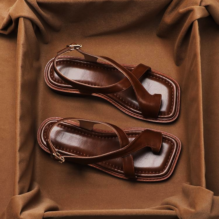 Sandalen Damen mit überkreuzten Riemen und Slingback-Schnalle – Floriana