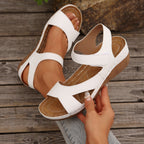 Keilsandalen Damen mit Blumen-Print und Klettverschluss – Marisol