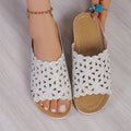 Keilsandalen Damen mit Blumen-Cutout und Peeptoe – Floriana