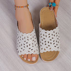 Keilsandalen Damen mit Blumen-Cutout und Peeptoe – Floriana