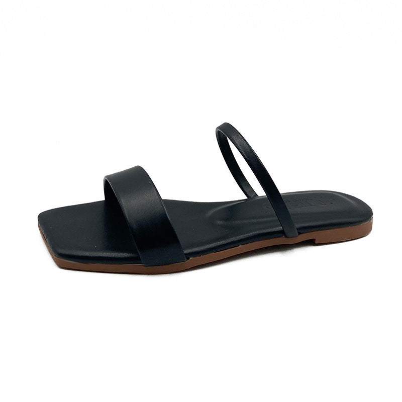 Sandalen Damen mit Zwei-Riemen-Design und quadratischer Zehenpartie – Calista