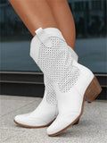 Cowboy-Boots Damen mit Cutout-Muster und Blockabsatz – Savannah