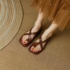 Sandalen Damen mit überkreuzten Riemen und Slingback-Schnalle – Floriana