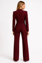 Jumpsuit Damen mit Blazer-Revers und weitem Palazzo-Bein – Delphine
