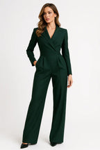 Jumpsuit Damen mit Blazer-Revers und weitem Palazzo-Bein – Delphine