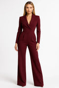 Jumpsuit Damen mit Blazer-Revers und weitem Palazzo-Bein – Delphine
