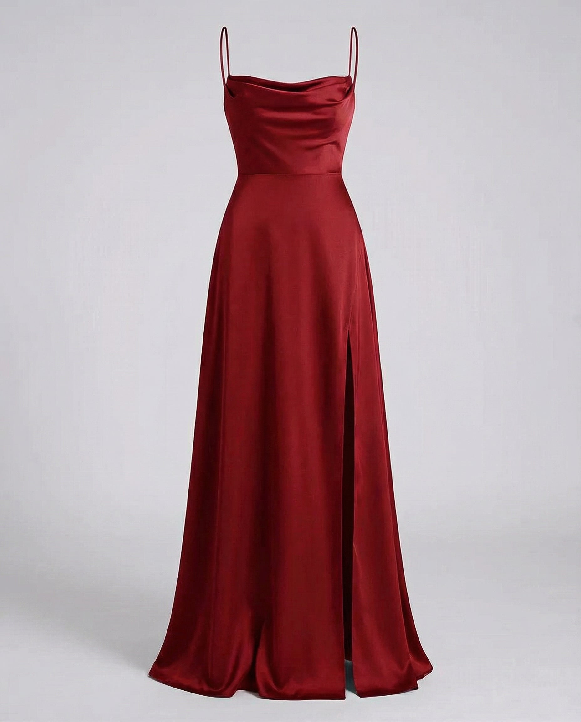 Abendkleid Damen mit Wasserfallausschnitt und seitlichem Schlitz – Vivienne