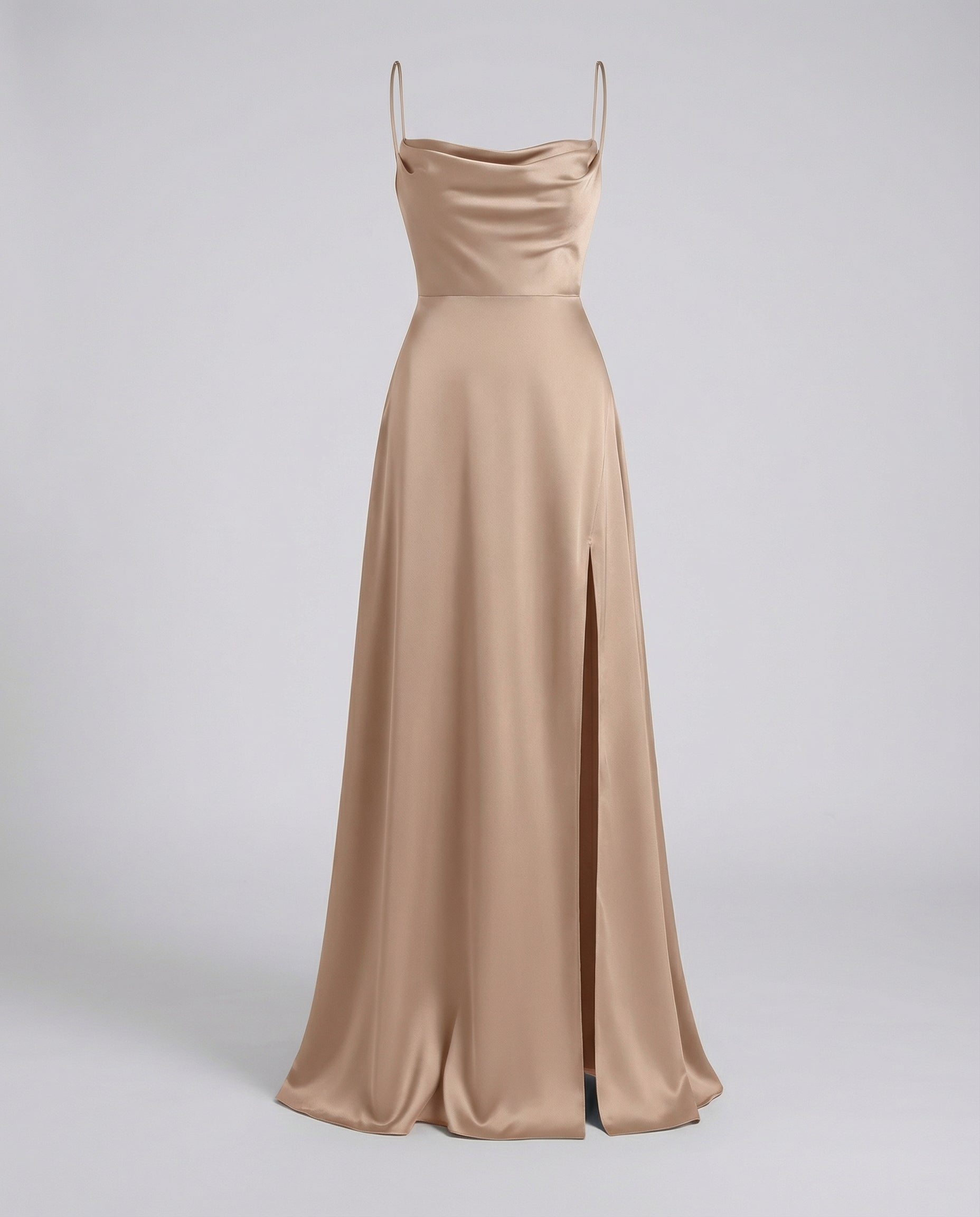 Abendkleid Damen mit Wasserfallausschnitt und seitlichem Schlitz – Vivienne