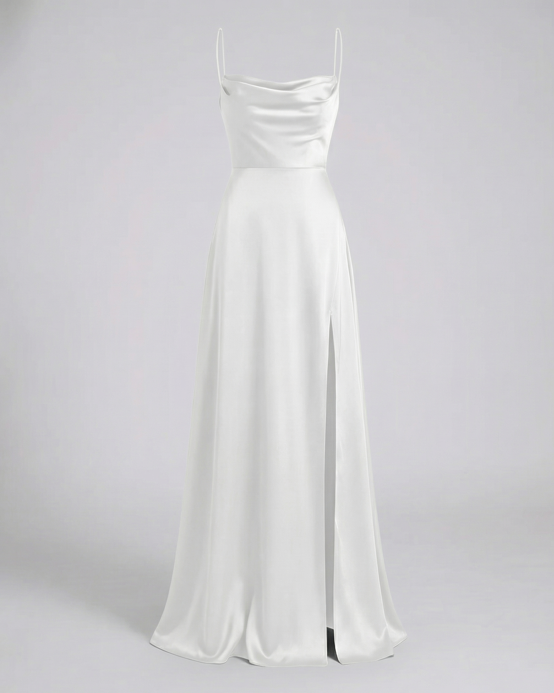 Abendkleid Damen mit Wasserfallausschnitt und seitlichem Schlitz – Vivienne