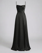 Abendkleid Damen mit Wasserfallausschnitt und seitlichem Schlitz – Vivienne