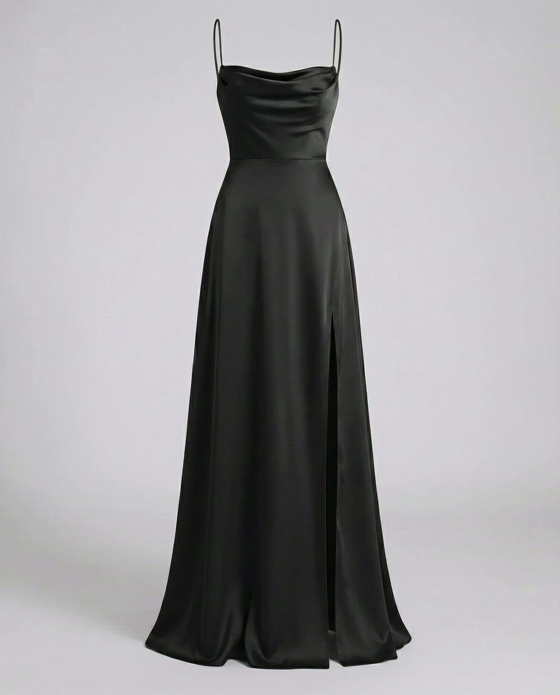 Abendkleid Damen mit Wasserfallausschnitt und seitlichem Schlitz – Vivienne