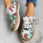 Plateau-Sneaker Damen mit Blumenstickerei und Kork-Sohle – Botanica