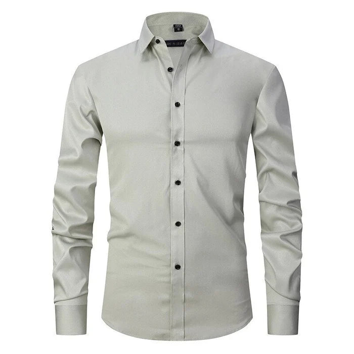 Herrenhemd Slim Fit mit Kontrastknöpfen und Langarm – Leonardo