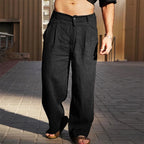 Leinenhose Herren mit Bundfalten und geradem Schnitt – Aurelio