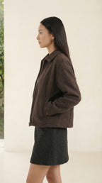 Nora Cropped Wolljacke mit Reißverschluss