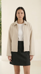 Nora Cropped Wolljacke mit Reißverschluss