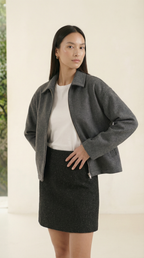 Nora Cropped Wolljacke mit Reißverschluss
