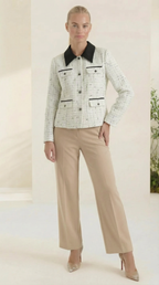 Margaux Tweed-Jacke mit Kontrastkragen