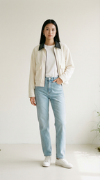 Cleo Cropped Cordjacke mit Kontrastkragen