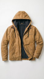 Dante Kapuzenjacke in Wildlederoptik mit Sherpa-Futter