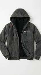Dante Kapuzenjacke in Wildlederoptik mit Sherpa-Futter