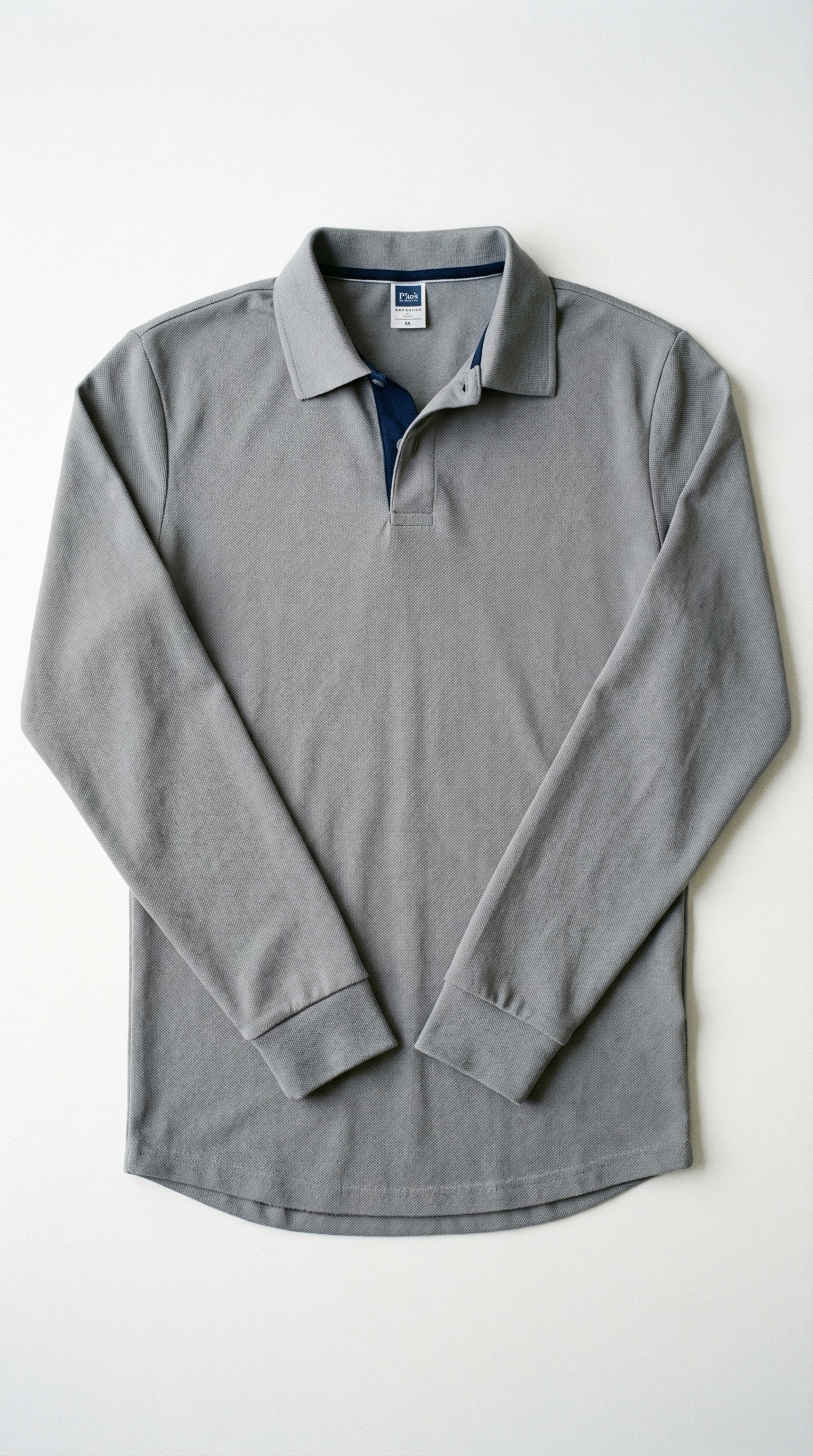 Marcello – Herren-Langarm-Poloshirt mit Kontrastdetail