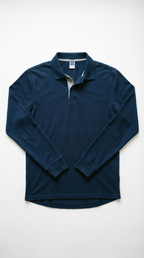 Marcello – Herren-Langarm-Poloshirt mit Kontrastdetail