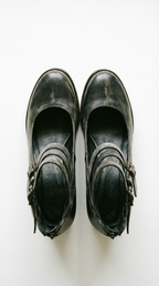 Serafina – Damen-Ankle-Pumps im Vintage-Leder-Look