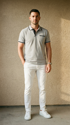 Roberto – Sportliches Herren-Poloshirt mit Kontraststreifen