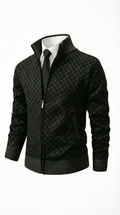 Damiano – Herren-Strickjacke mit Rautenmuster und Stehkragen