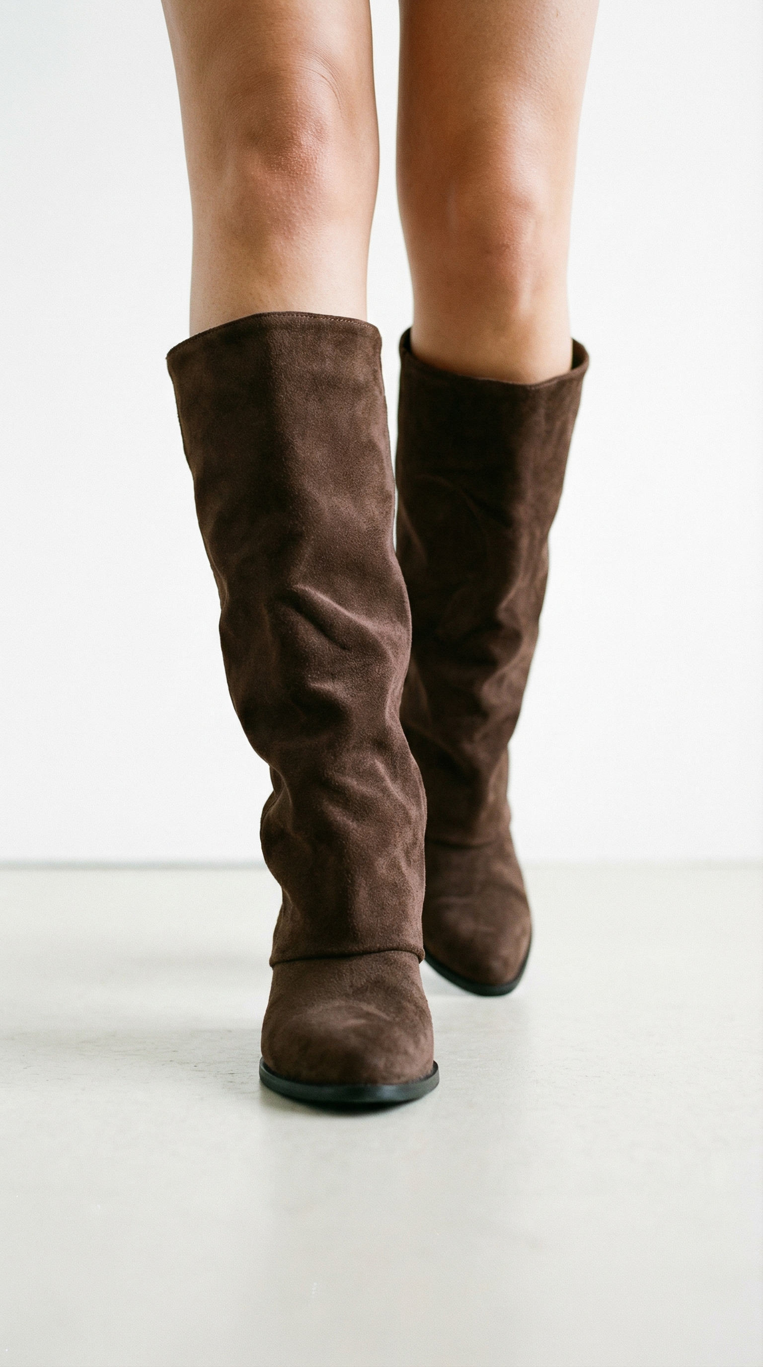 Adriana – Damen-Stiefel in Wildlederoptik mit Umschlagschaft