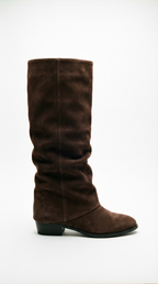 Adriana – Damen-Stiefel in Wildlederoptik mit Umschlagschaft