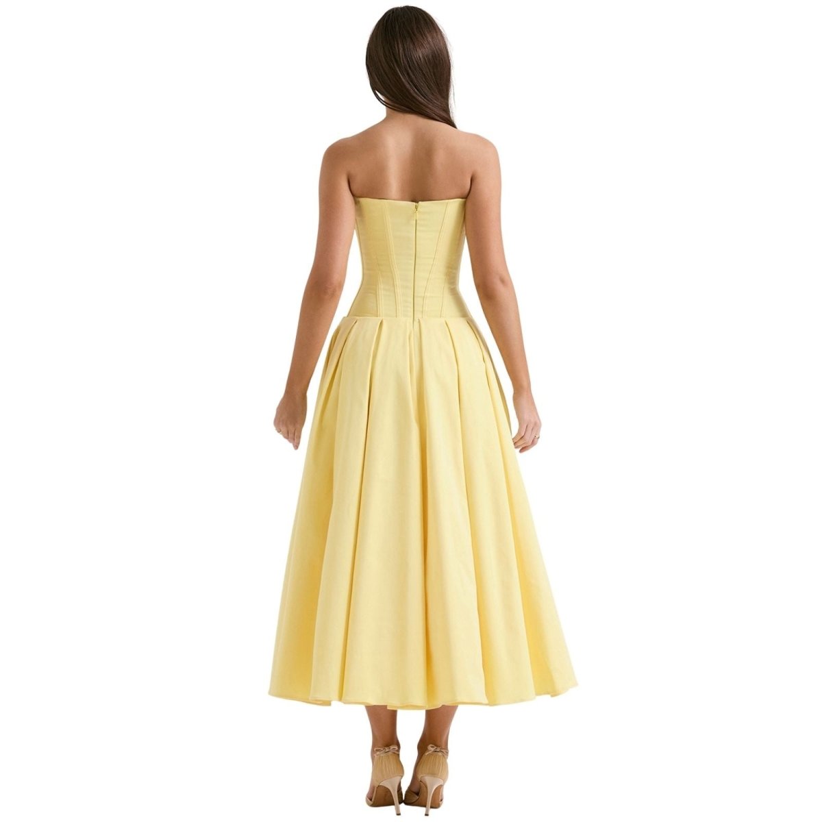 Abendkleid Damen mit Corsage und ausgestelltem Midirock – Rossana