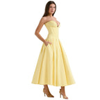 Abendkleid Damen mit Corsage und ausgestelltem Midirock – Rossana