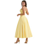 Abendkleid Damen mit Corsage und ausgestelltem Midirock – Rossana