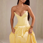 Abendkleid Damen mit Corsage und ausgestelltem Midirock – Rossana